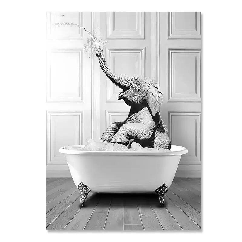 Tableau animal chats chiens et sauvages pour votre salle de bain