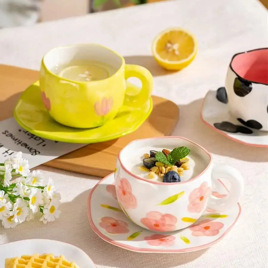 Tasses En Céramique Tasse À Expresso En Céramique De 5 Oz Et Soucoupe Tasse À Latte En Tasses En Céramique Tasse À Expresso En Céramique De 5 Oz Et Soucoupe Tasse À Latte En