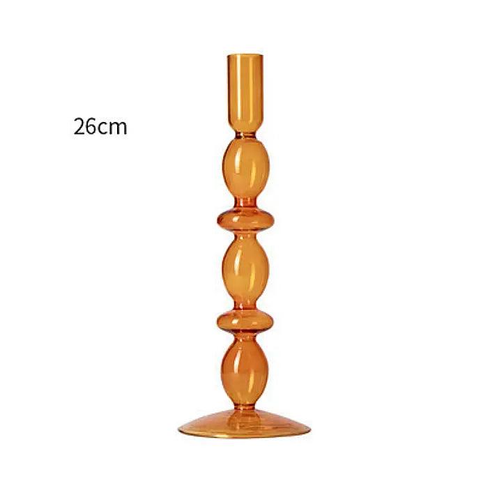 Bougeoir ASTRID en verre Marine H16.5cm - Clauday Evénements