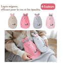 Bouillotte Animal En Forme De Lapin Avec Housse Amovible - Pour Enfants Et Adultes, Douce Et Lavable - 9