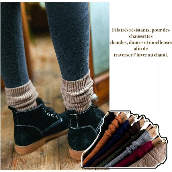 Chaussettes d'hiver longues et épaisses en coton pour femmes