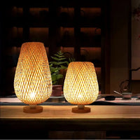 Luminaire en Bambou : l'artisanat du Bambou Lampe de Chevet Naturelle