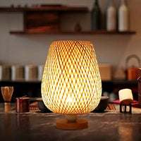 Luminaire en Bambou : l'artisanat du Bambou Lampe de Chevet Naturelle