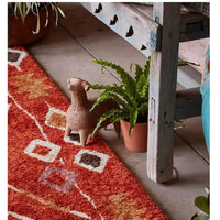 Tapis bohème Marocain artisanal couleur Orange Tapis bohème Marocain artisanal couleur Orange