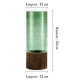 Vase en verre et bois massif - 100pour100cocooning
